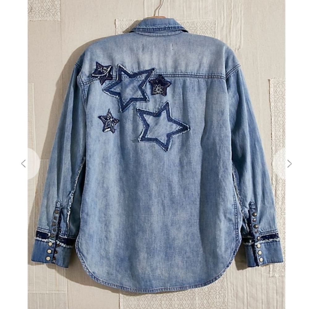 We The Free Star Spangled Banner Button Down Shirt sz M - Picture 3 of 14